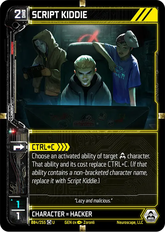 SCRIPT KIDDIE, carte GENESIS-004