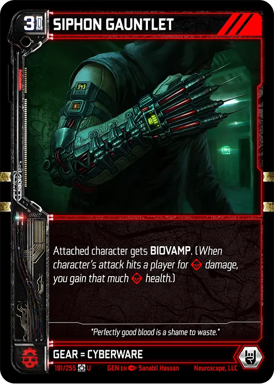 SIPHON GAUNTLET, carte GENESIS-191
