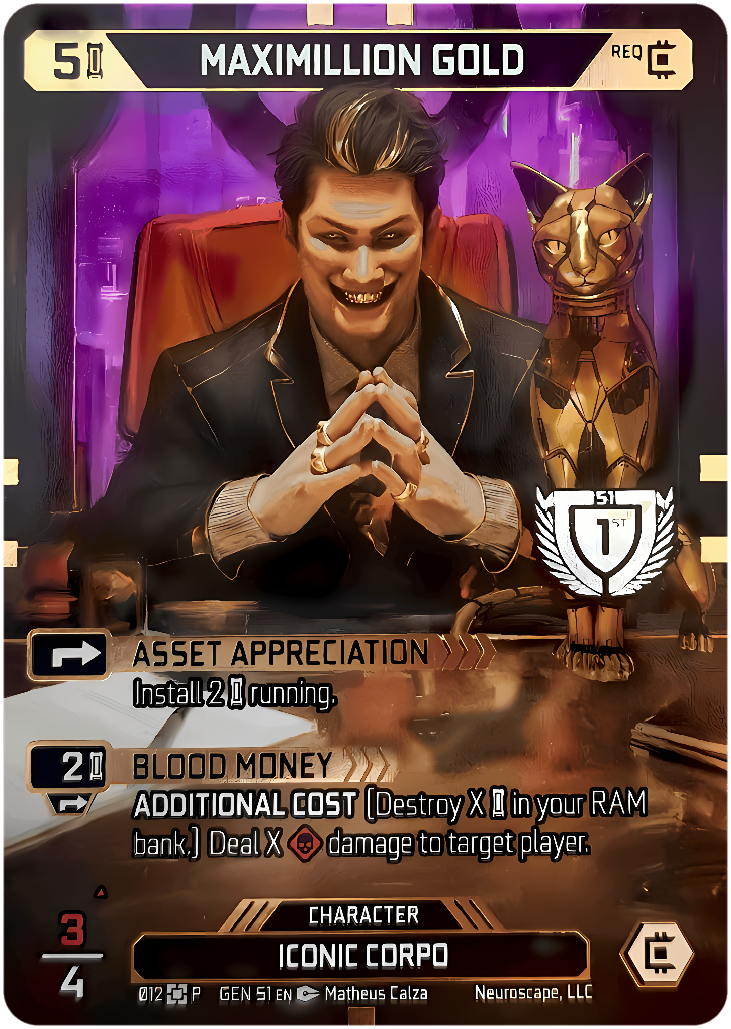 MAXIMILLION GOLD, carte GENESIS-S1-012-FIRST